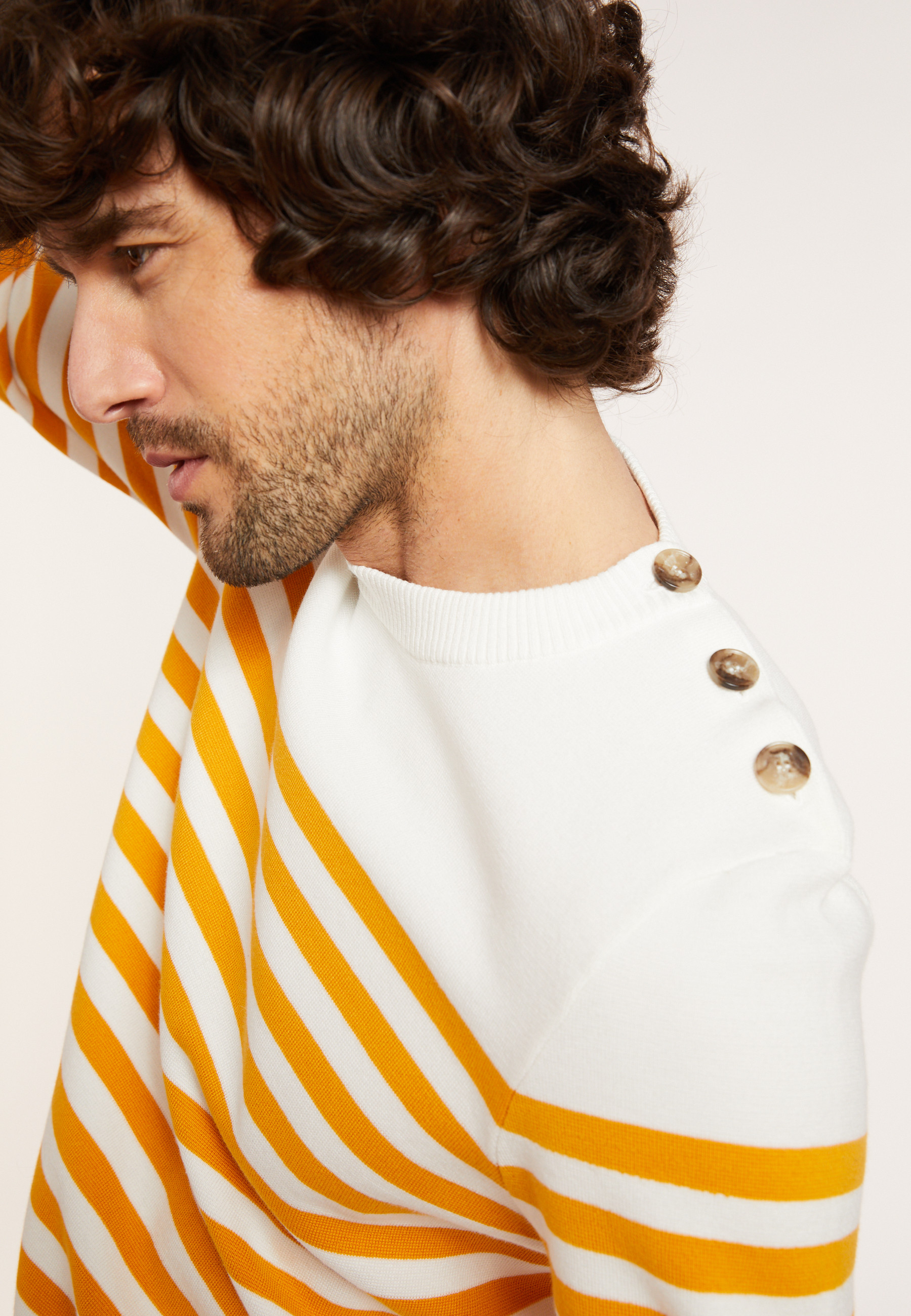 Pull marinière en coton - Dory 8160 - 89 Moutarde