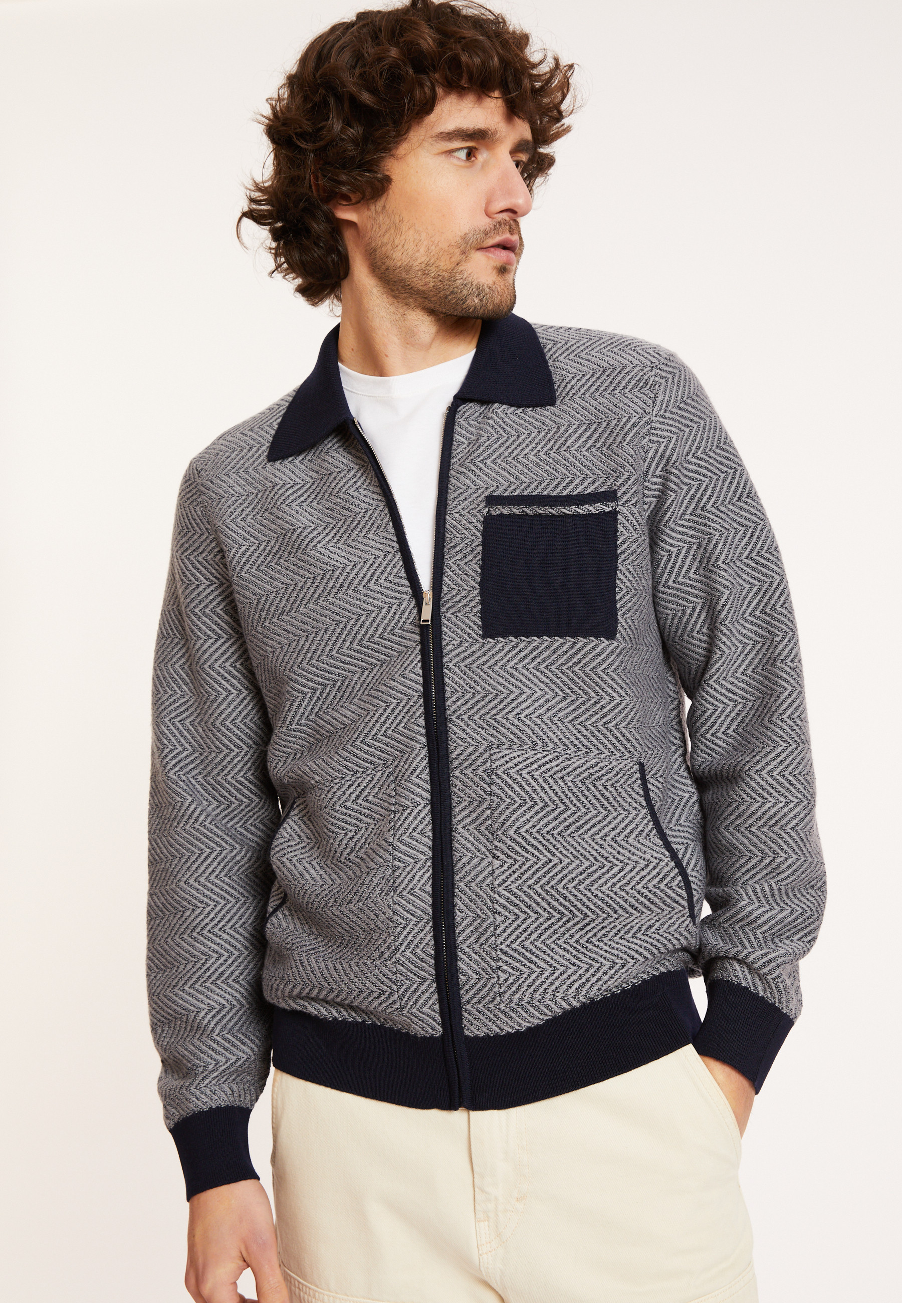 Merino wool zipped jacket - Dinesh