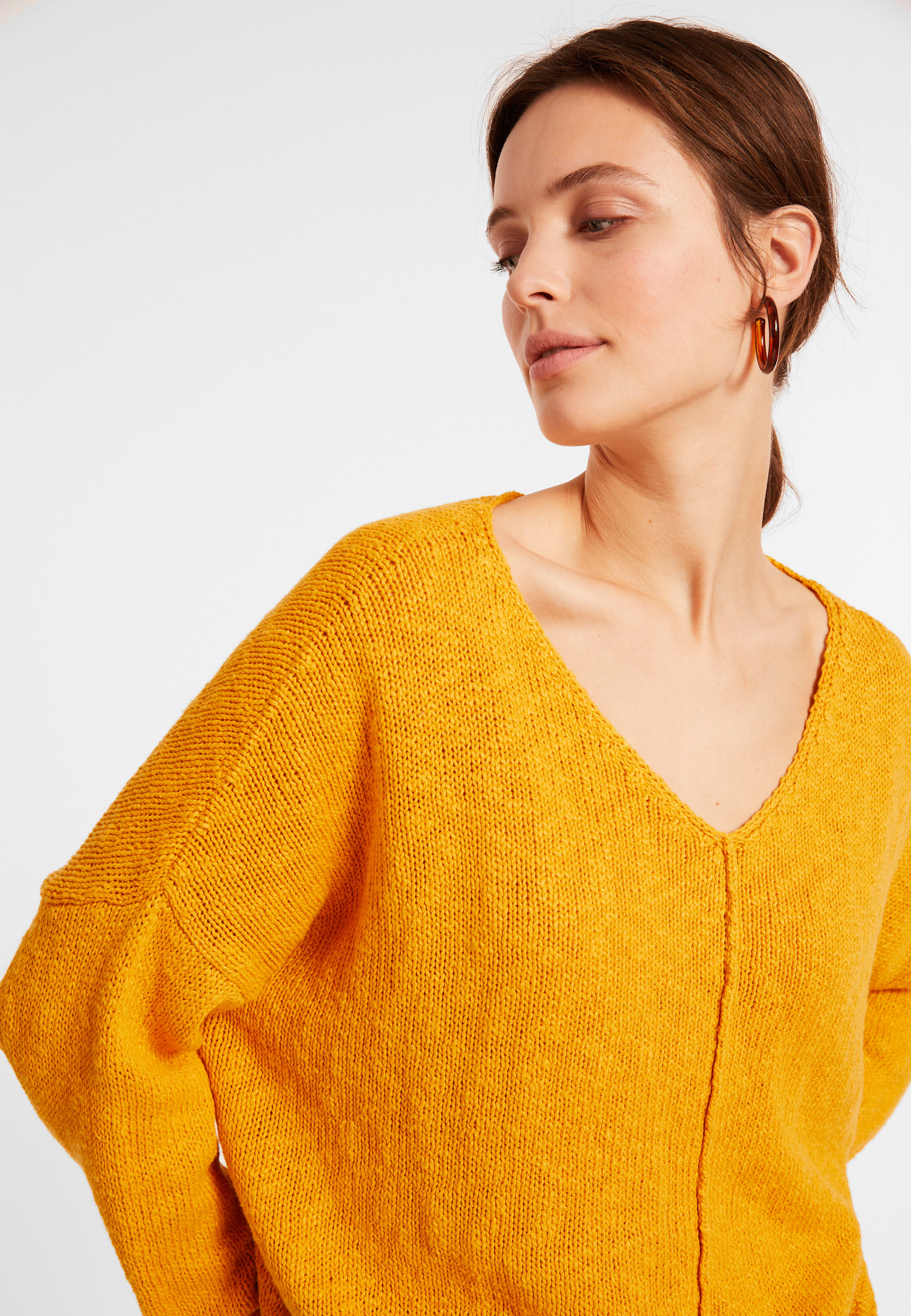 Pull ample coton et lin - Thalie 8060 ambre - 08 Jaune