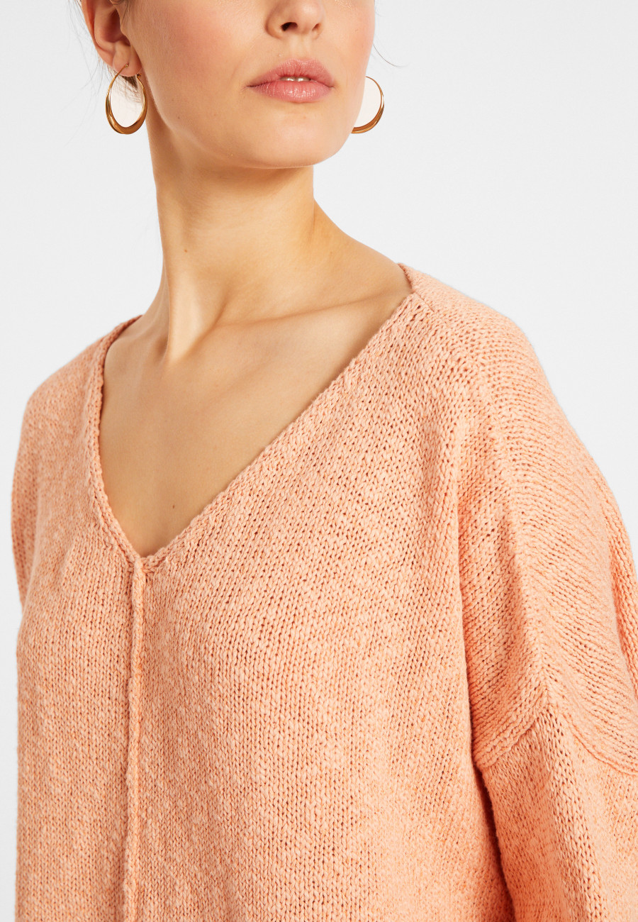 Loose cotton and linen jumper - Nathalie
