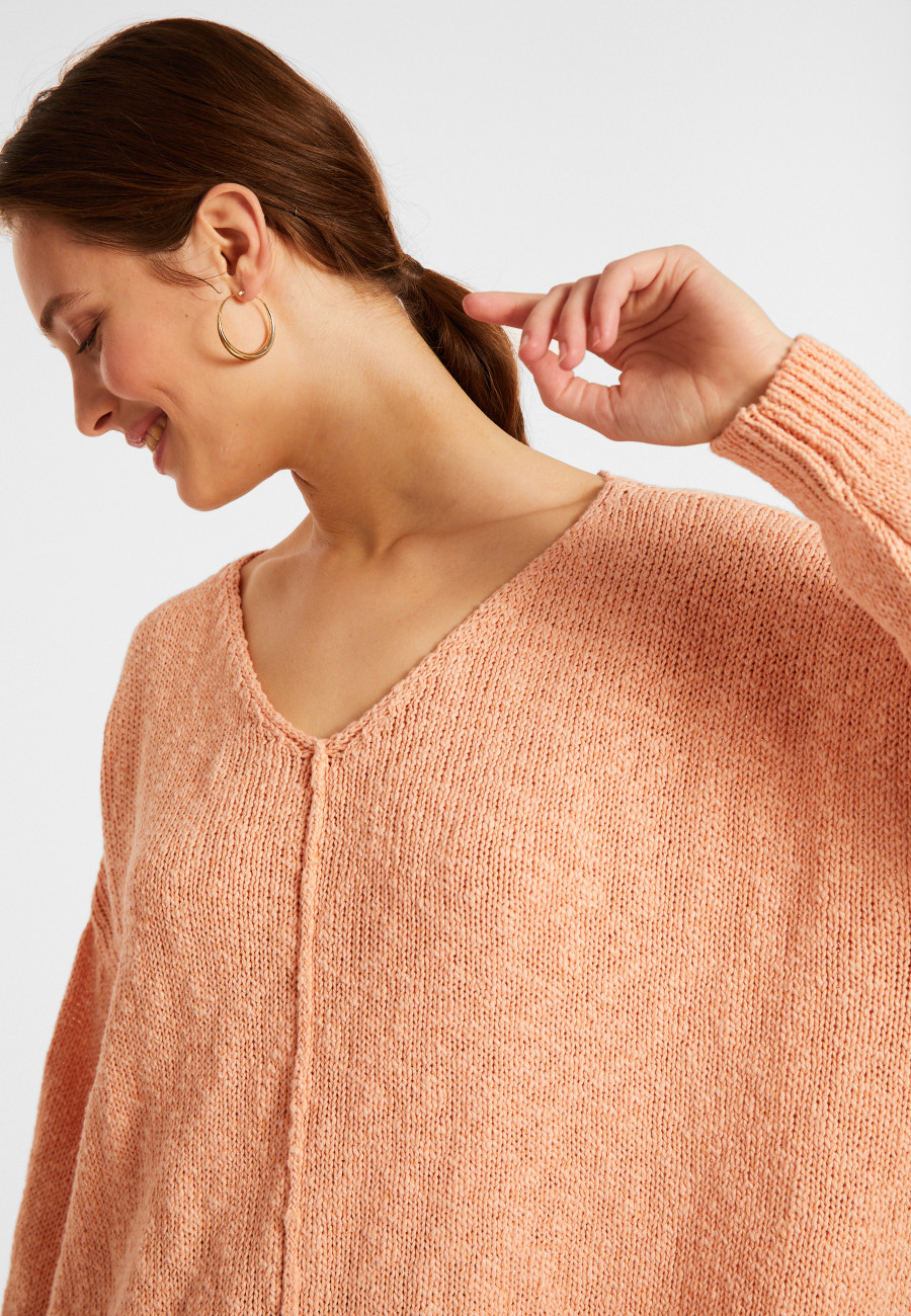 Loose cotton and linen jumper - Nathalie
