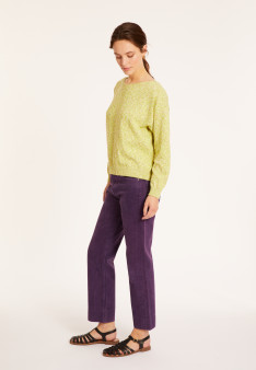 Mottled cotton sweater with boat neck - Mello