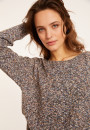 Mottled cotton sweater with boat neck - Mello