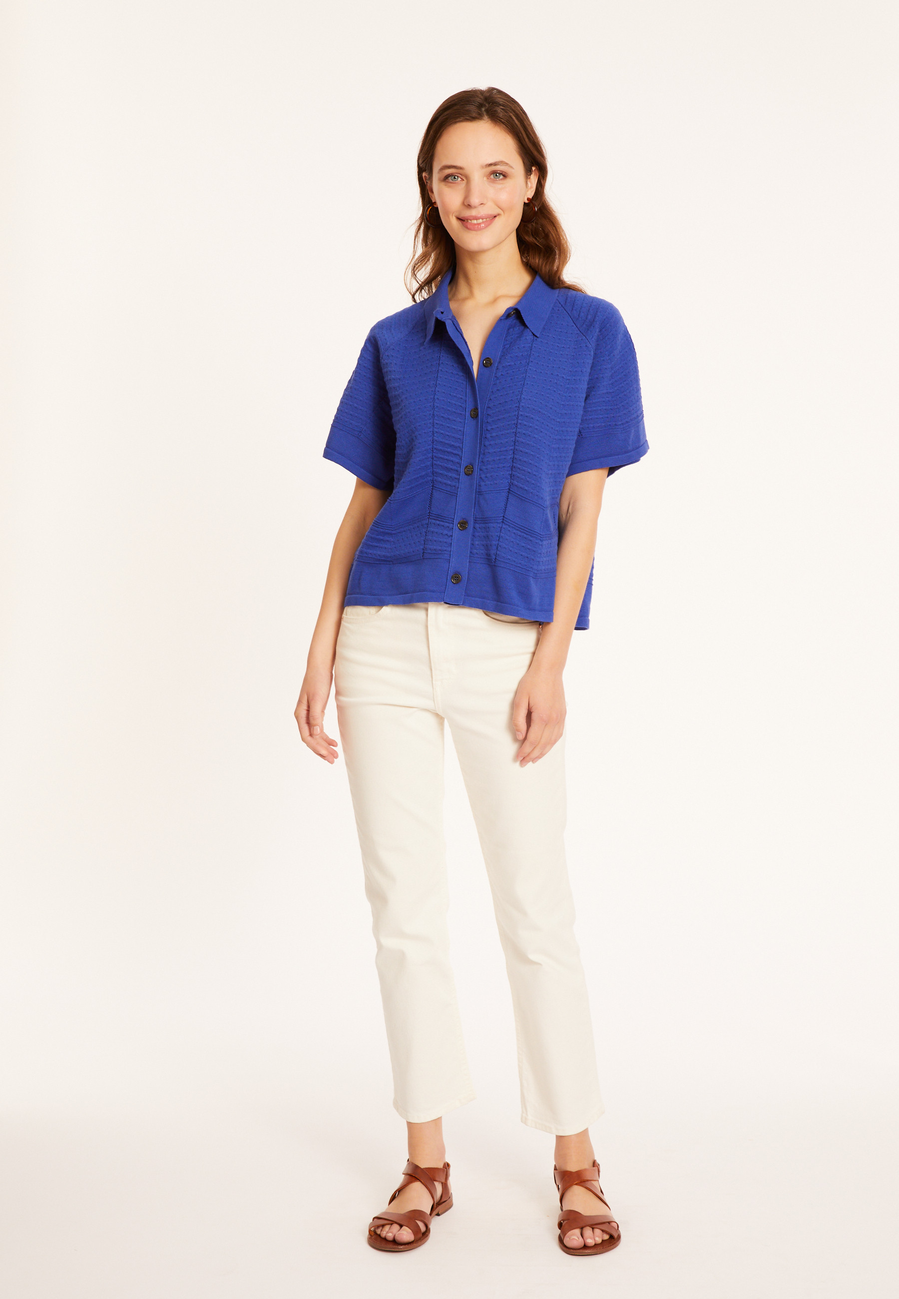 Short sleeve cotton blouse - Medina