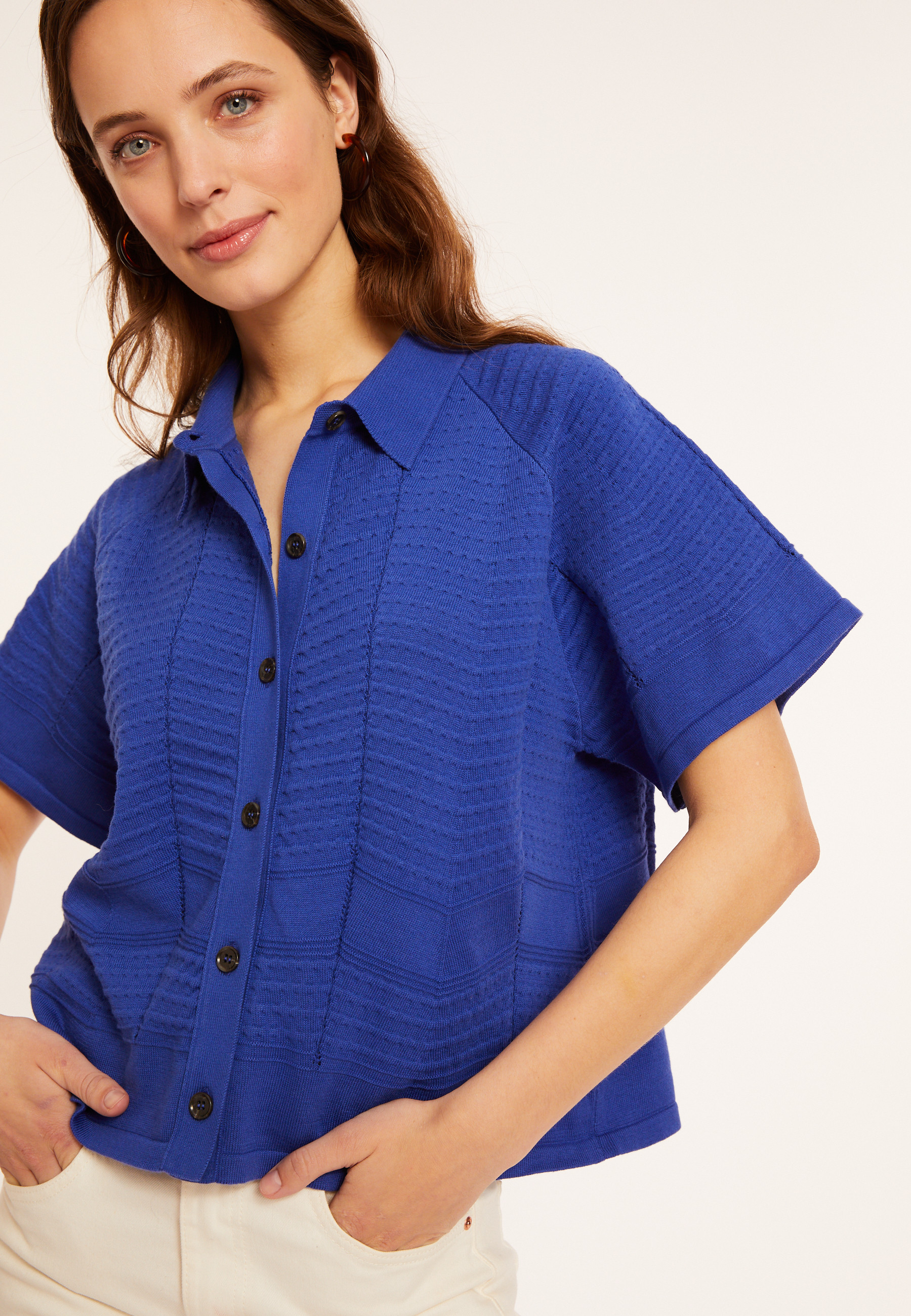 Short sleeve cotton blouse - Medina