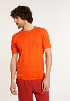 Slub linen round neck T-shirt - Renaud