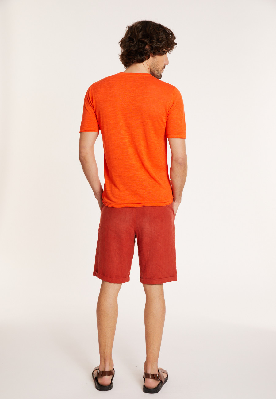 Slub linen round neck T-shirt - Renaud