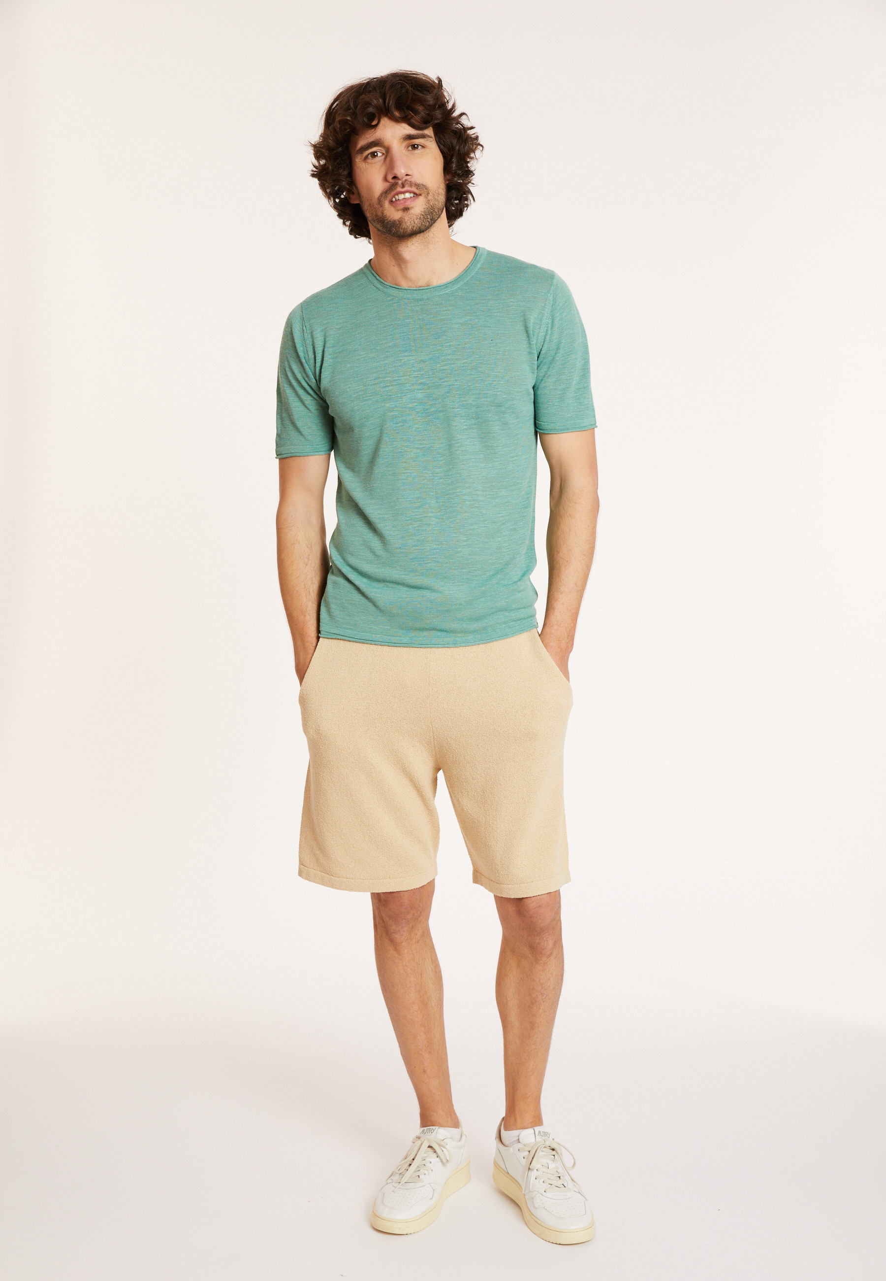 Slub linen round neck T-shirt - Renaud