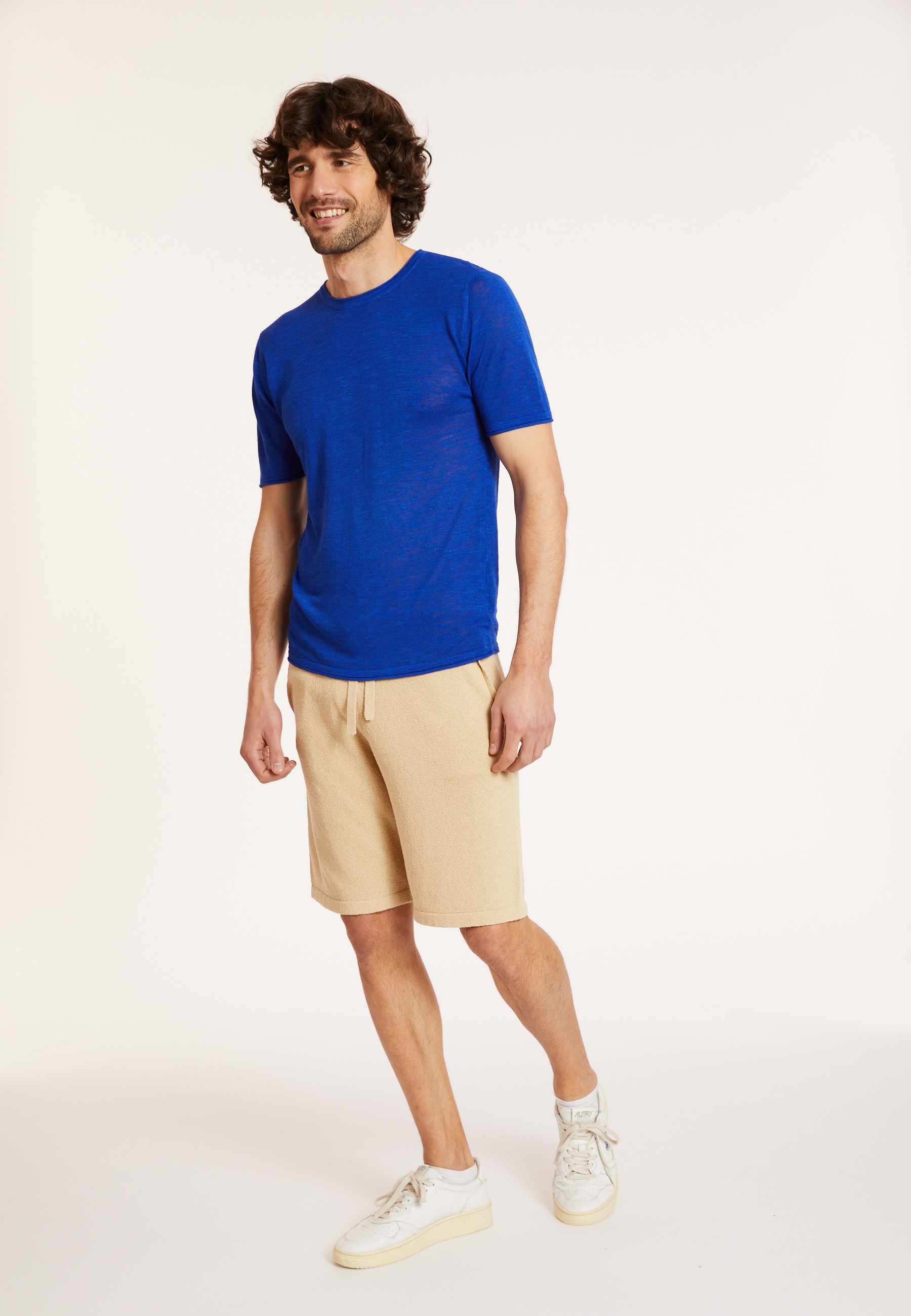 Slub linen round neck T-shirt - Renaud