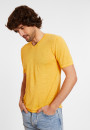T-shirt col V en lin flammé - Reuben 8060 ambre - 08 Jaune