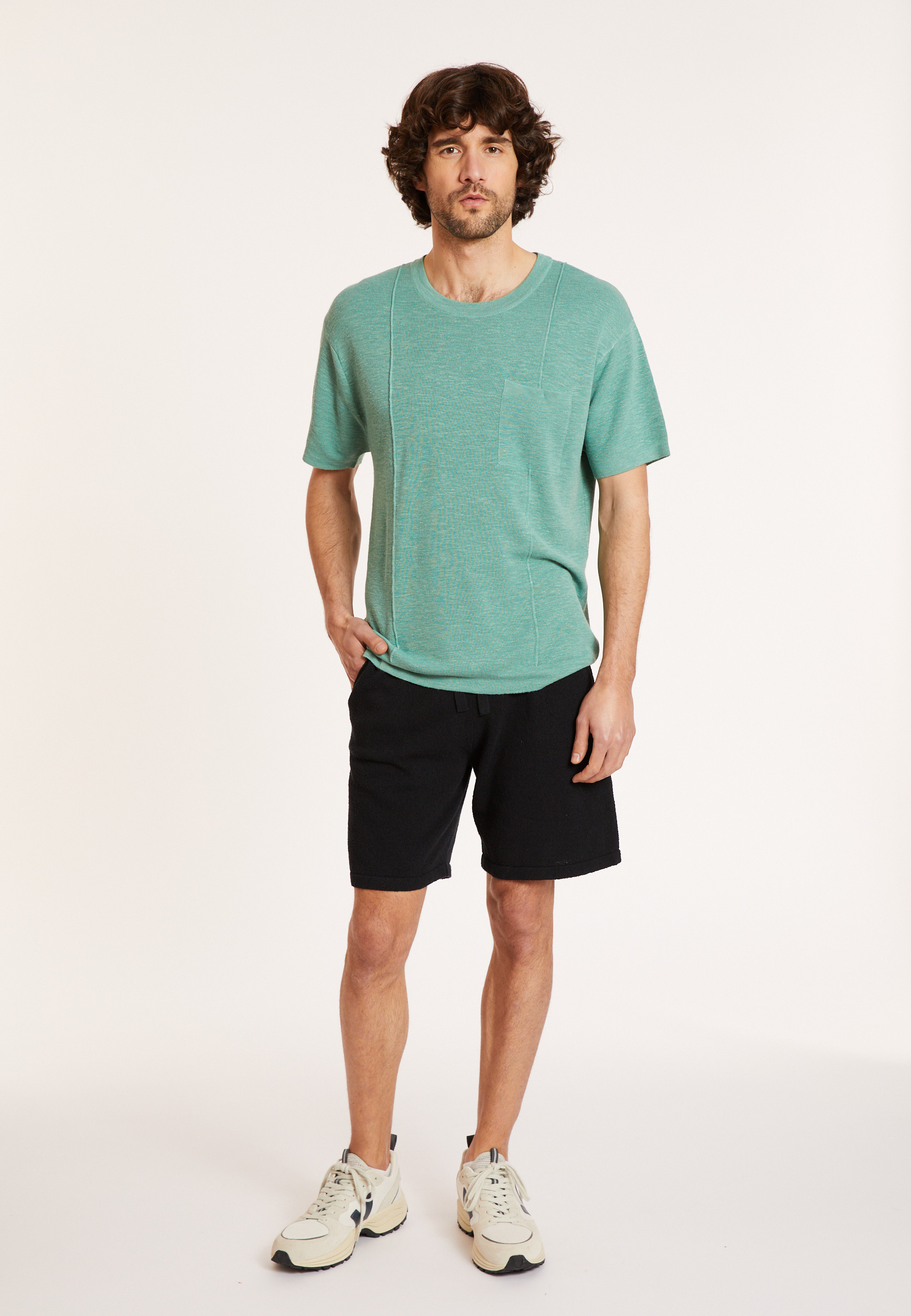 Flamed linen loose fitting t-shirt - Deon