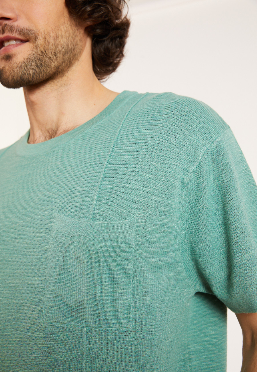 Flamed linen loose fitting t-shirt - Deon