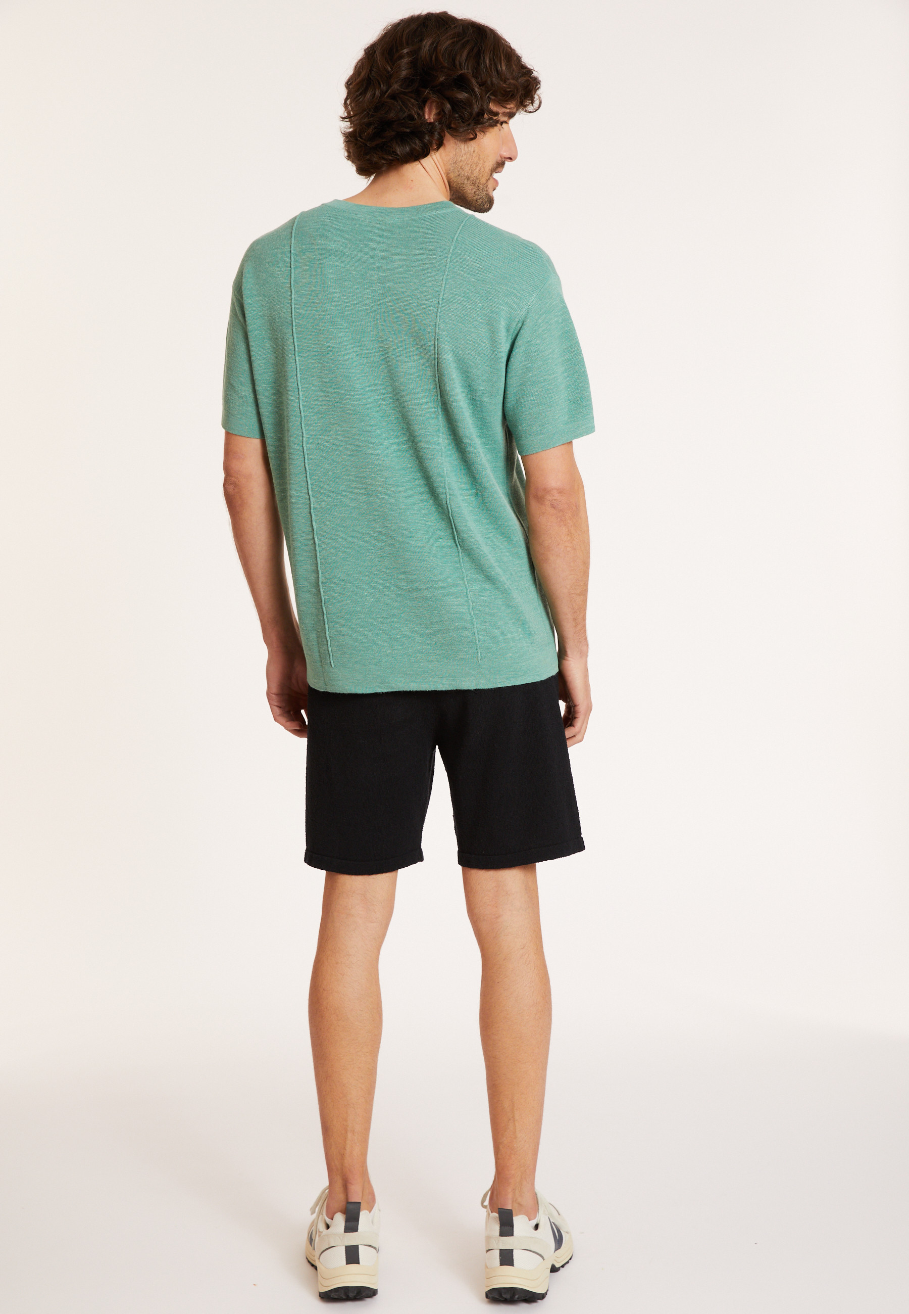 T-shirt ample en lin flammé - Deon 8052 jade - 94 Vert amande