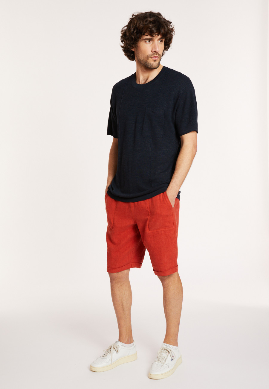 Flamed linen loose fitting t-shirt - Deon