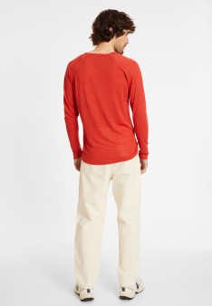 T-shirt en lin flammé manches raglan - Damon 8081 epice - 20 Rouge foncé