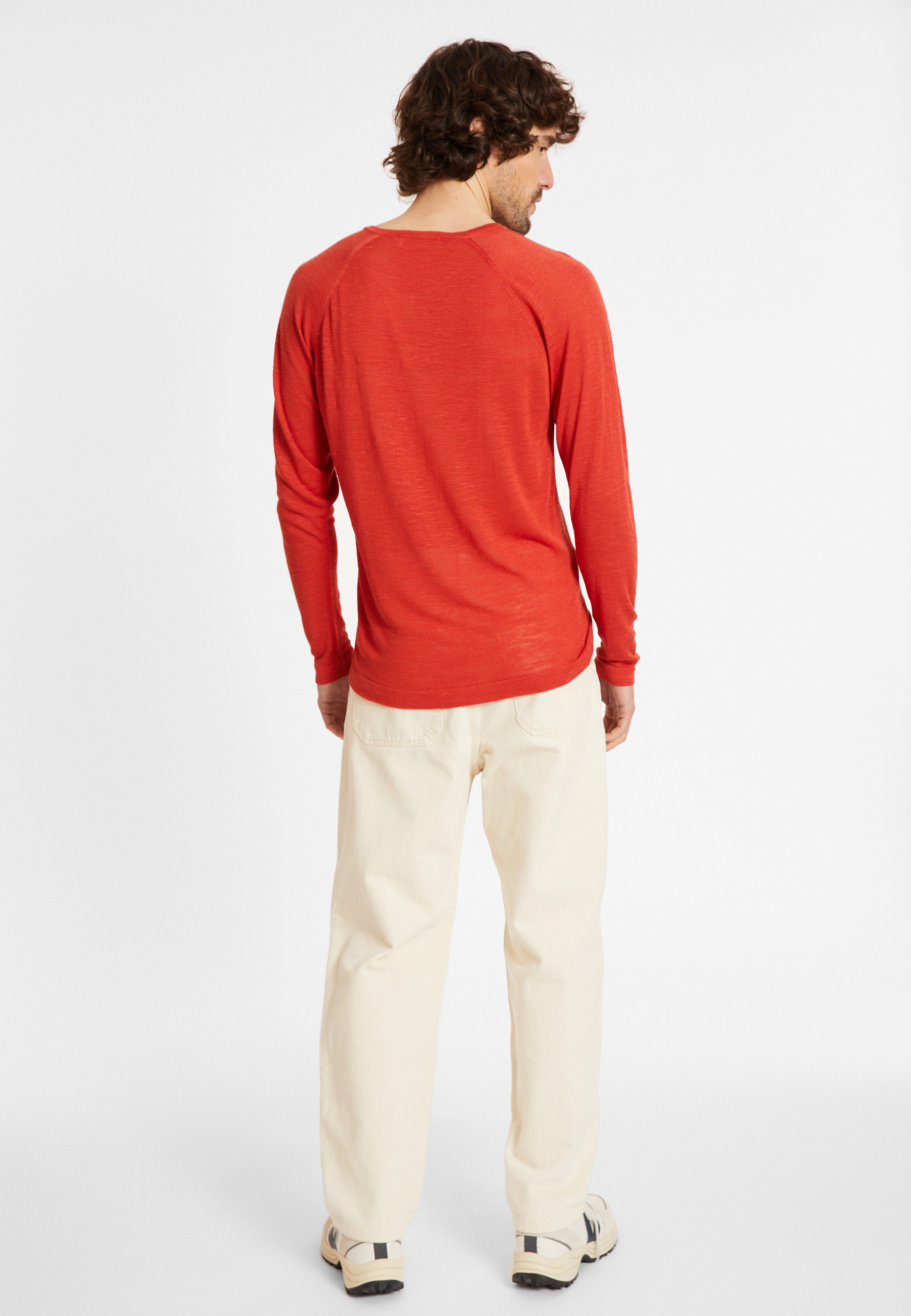 T-shirt en lin flammé manches raglan - Damon 8081 epice - 20 Rouge foncé