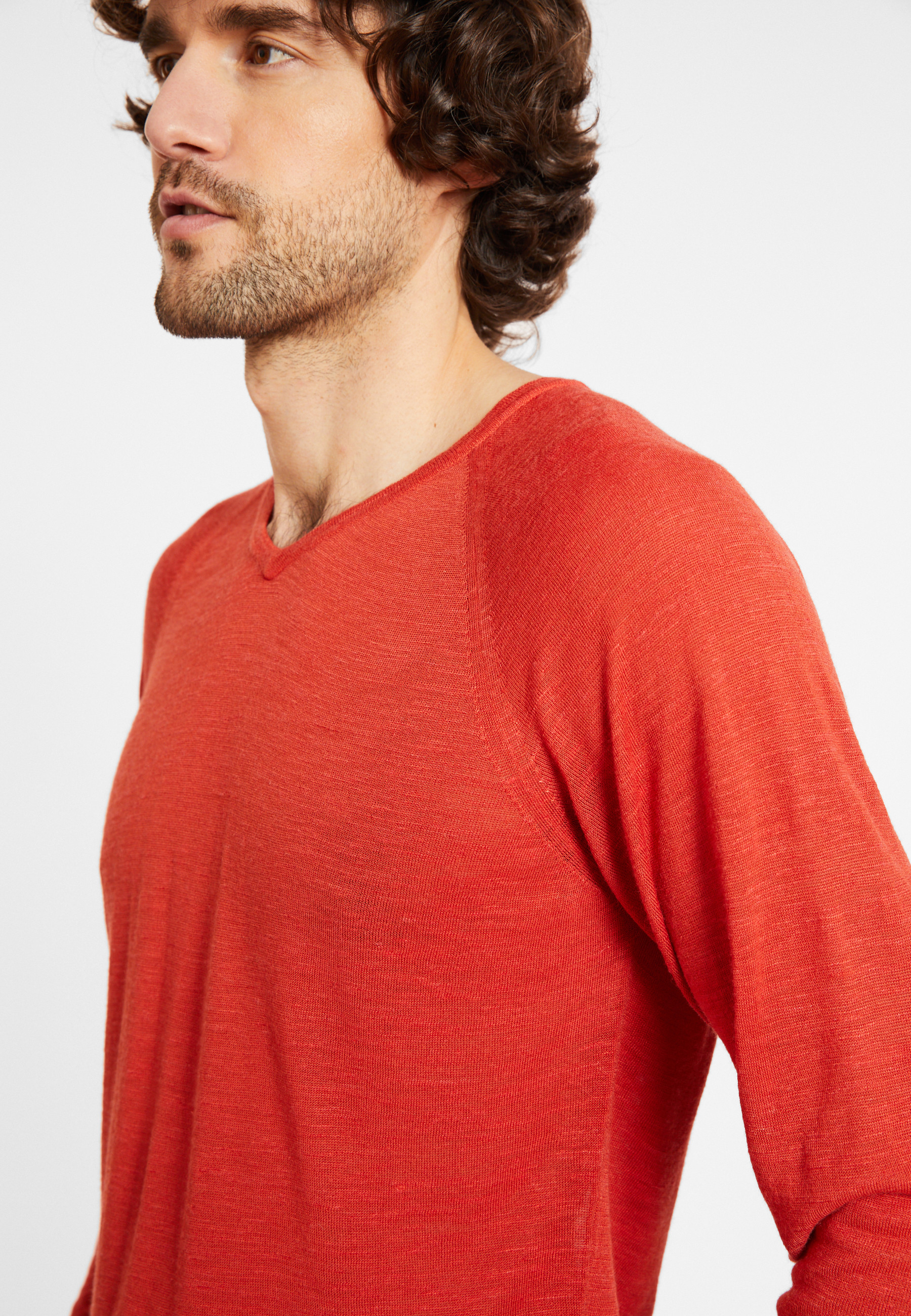 Slub linen t-shirt with raglan sleeves - Damon