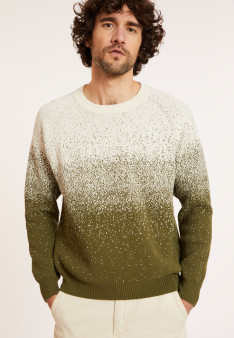 Two-tone brushed cotton sweater - Doryan