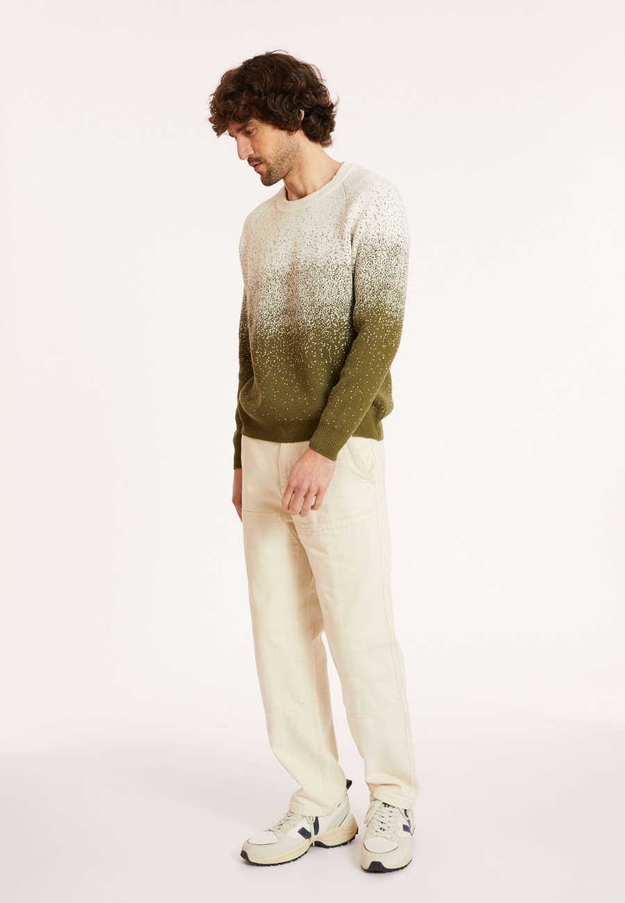 Two-tone brushed cotton sweater - Doryan