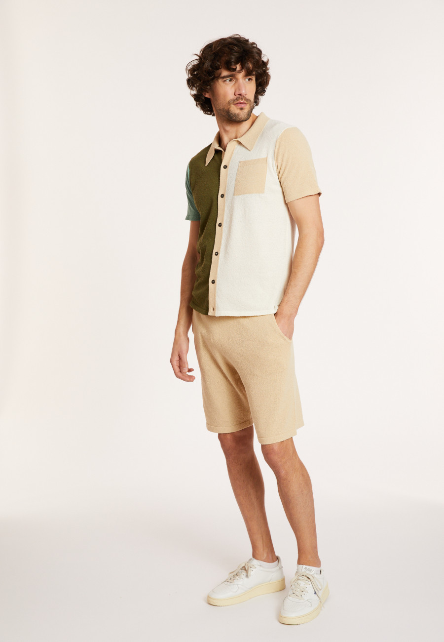 Chemise manches cortes en coton brossé - Donald