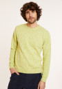 Pull chiné col rond en coton - Doume 8062 multi neon - 90 Vert anis
