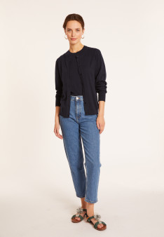 Cotton round neck cardigan - Manel