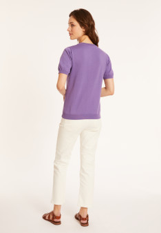 Round neck cotton T-shirt - Moon