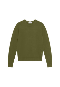 Crew neck sweater with logo in merino wool - Eddie
