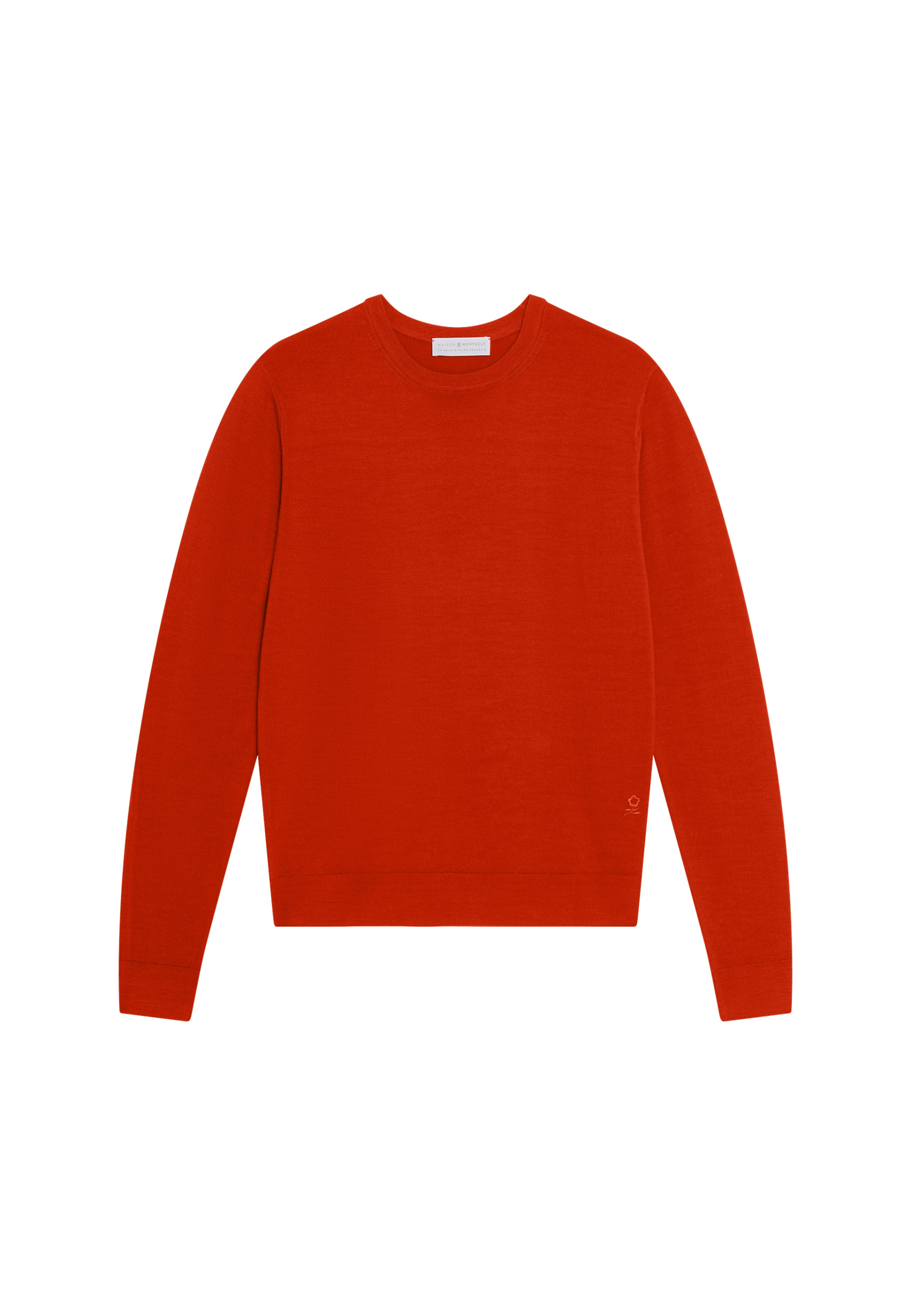 Crew neck sweater with logo in merino wool - Eddie