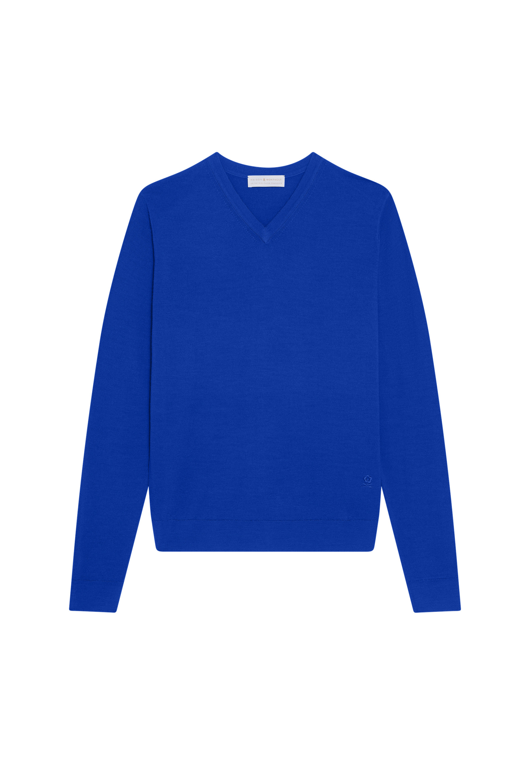 V-neck sweater with logo in merino wool - Elmo