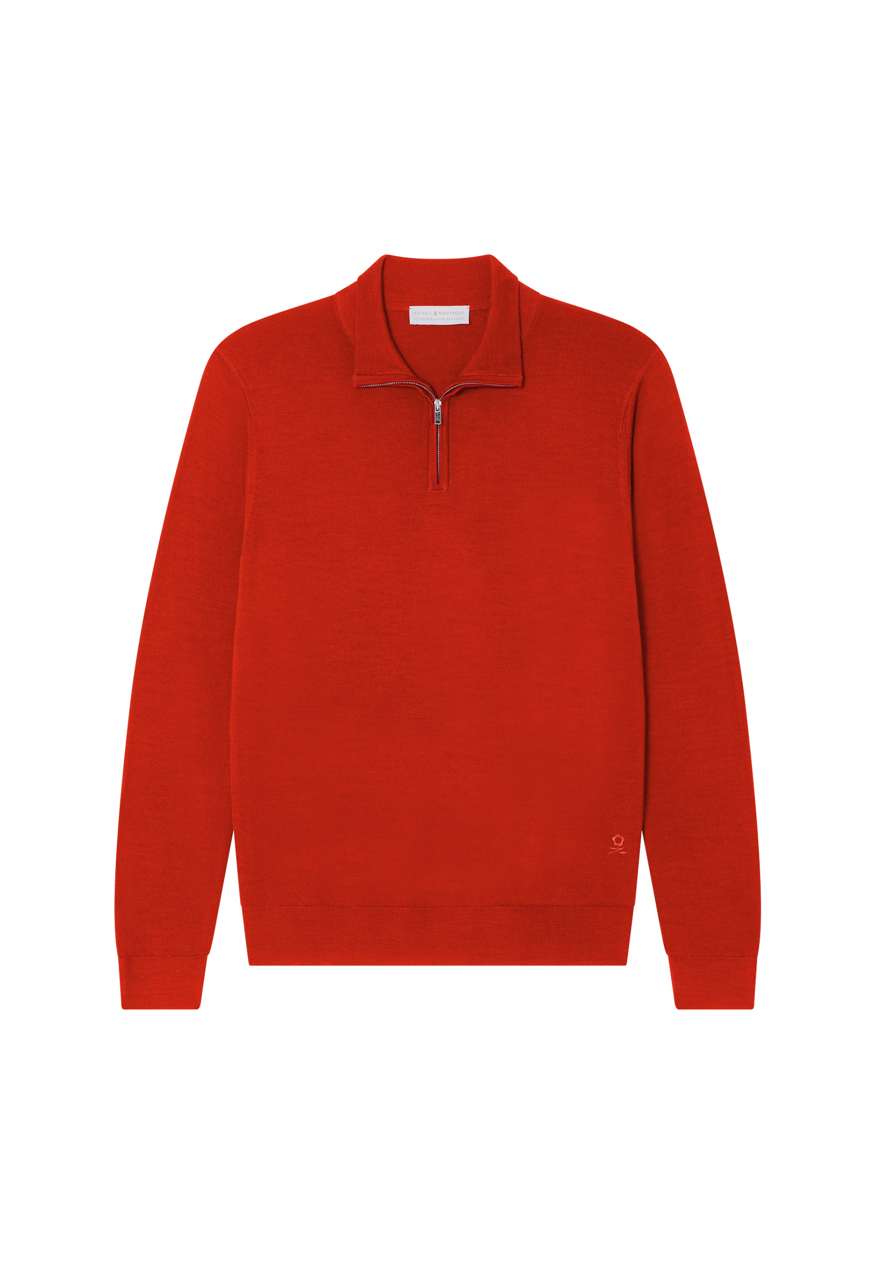 Trucker neck sweater with logo in merino wool - Ryan