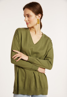 Pull ample col V en coton - Meve