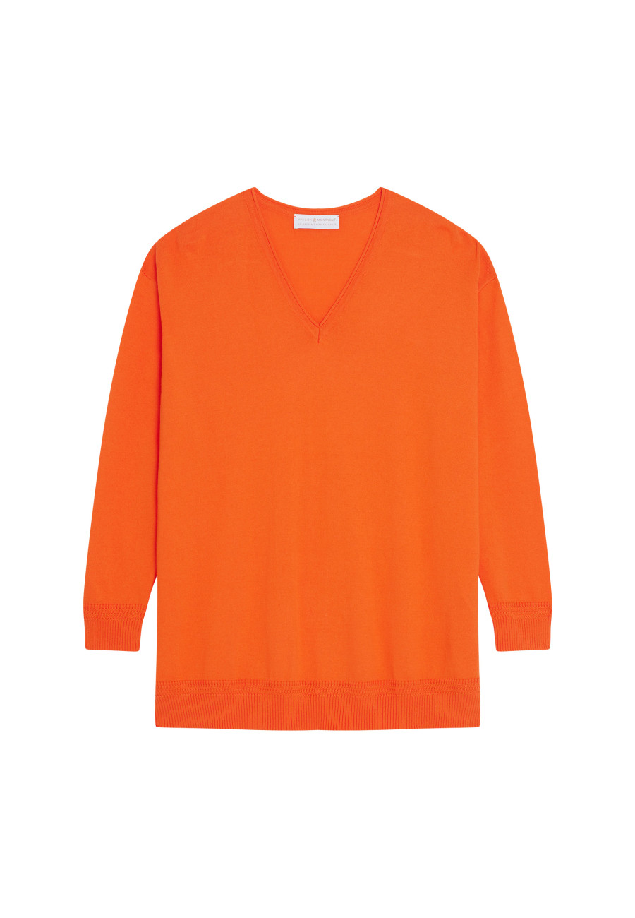 Pull amplo col V em algodão - Meve