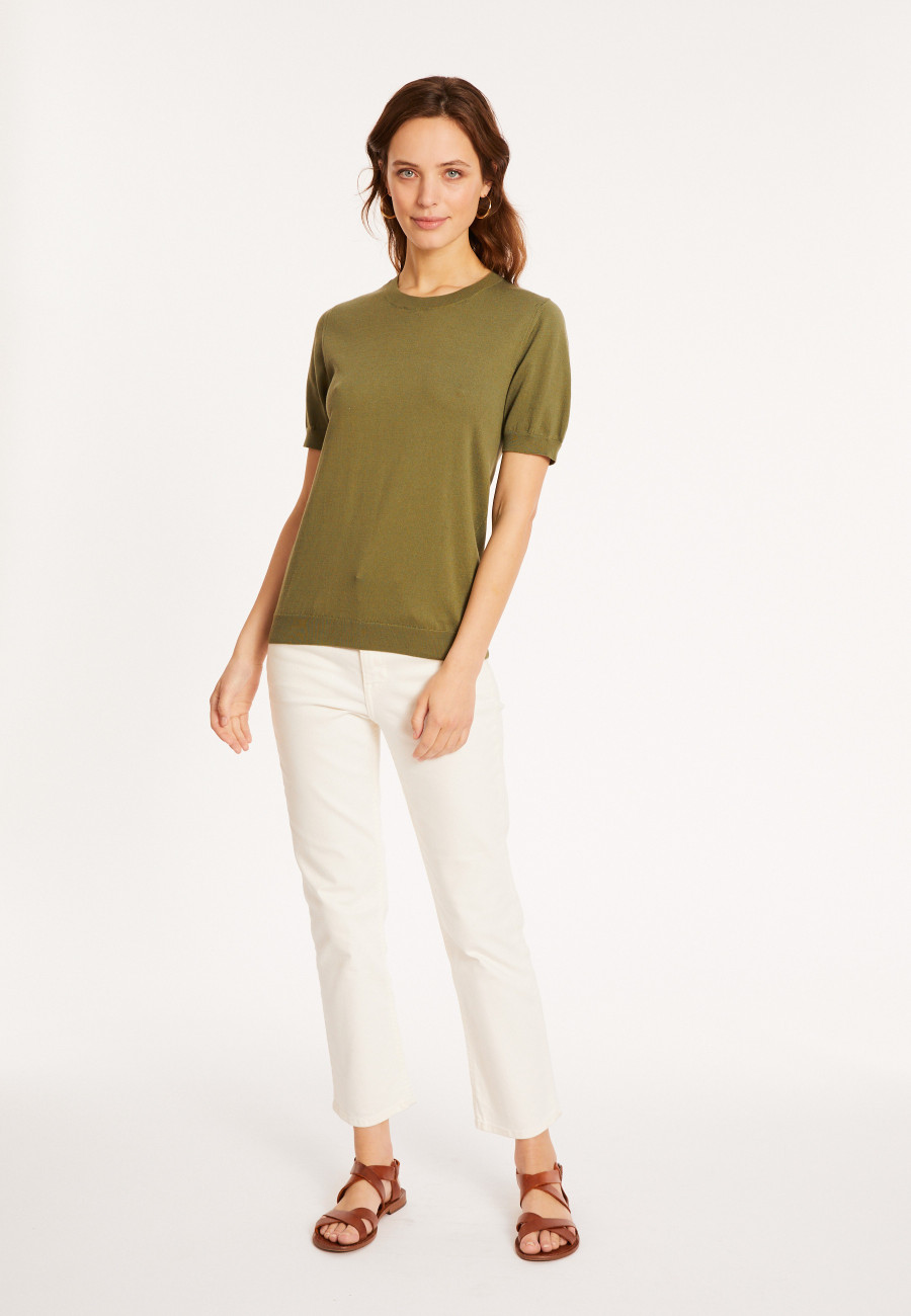 Camiseta de algodão com gola redonda - Moon