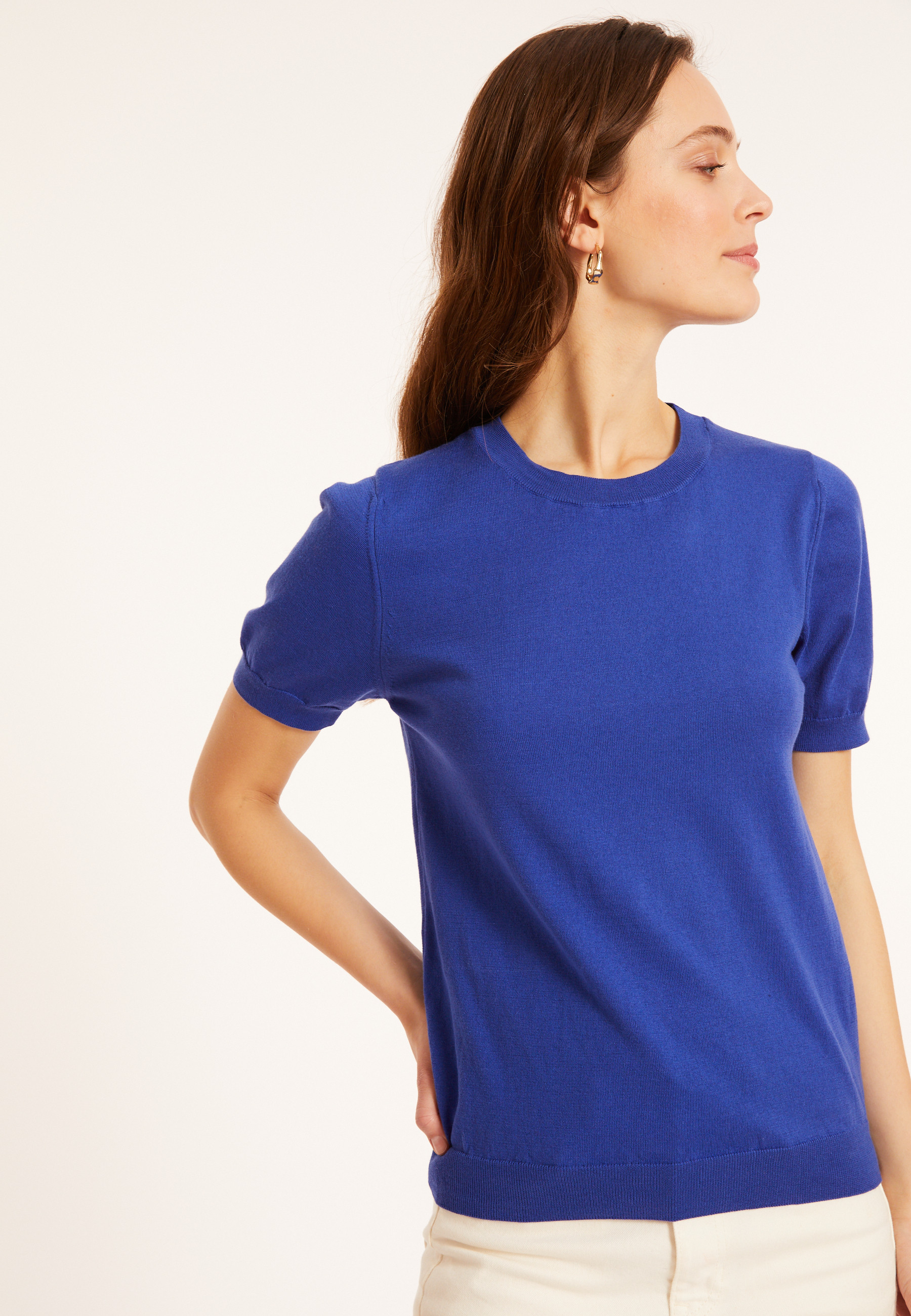 Round neck cotton T-shirt - Moon