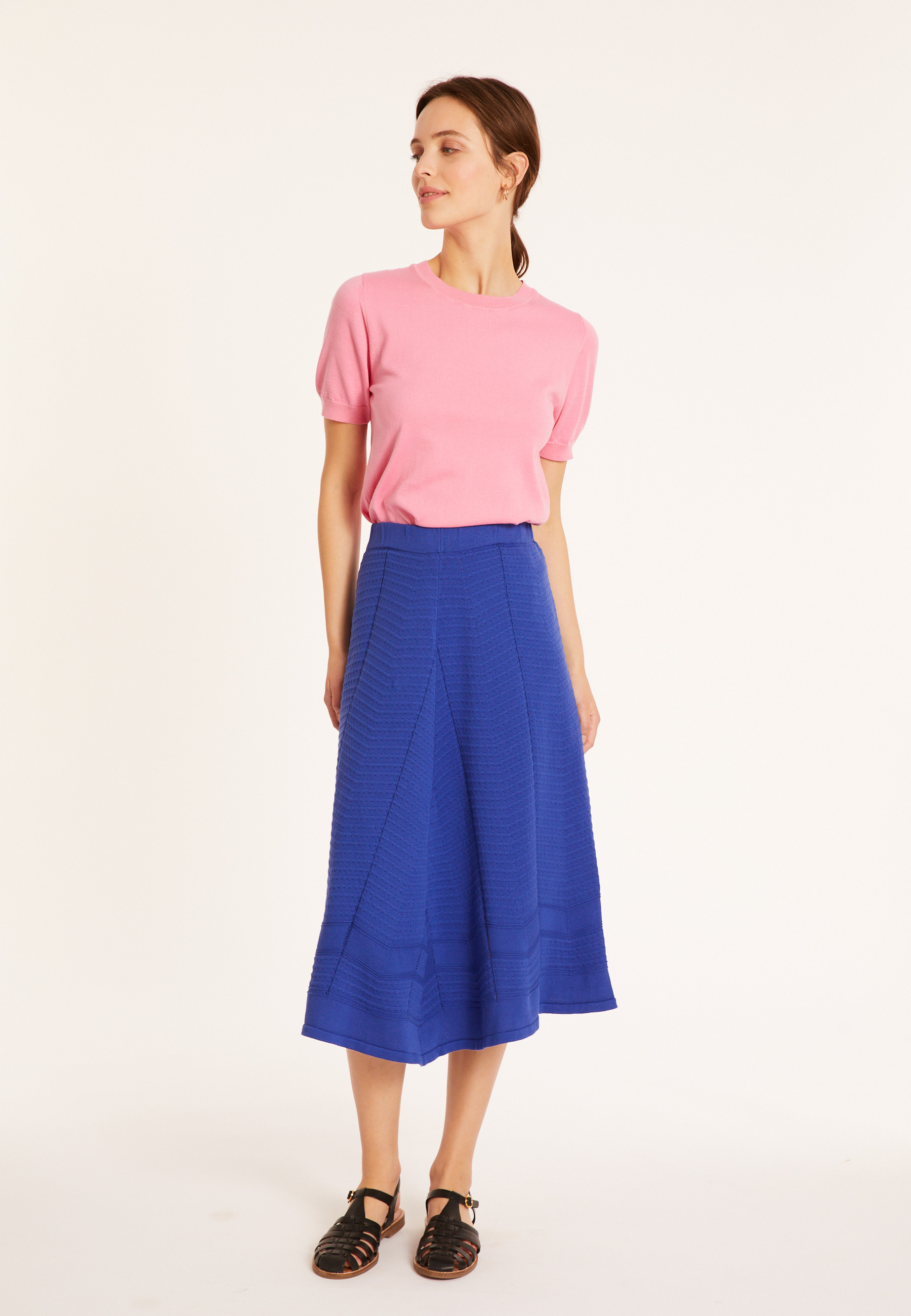 Round neck cotton T-shirt - Moon