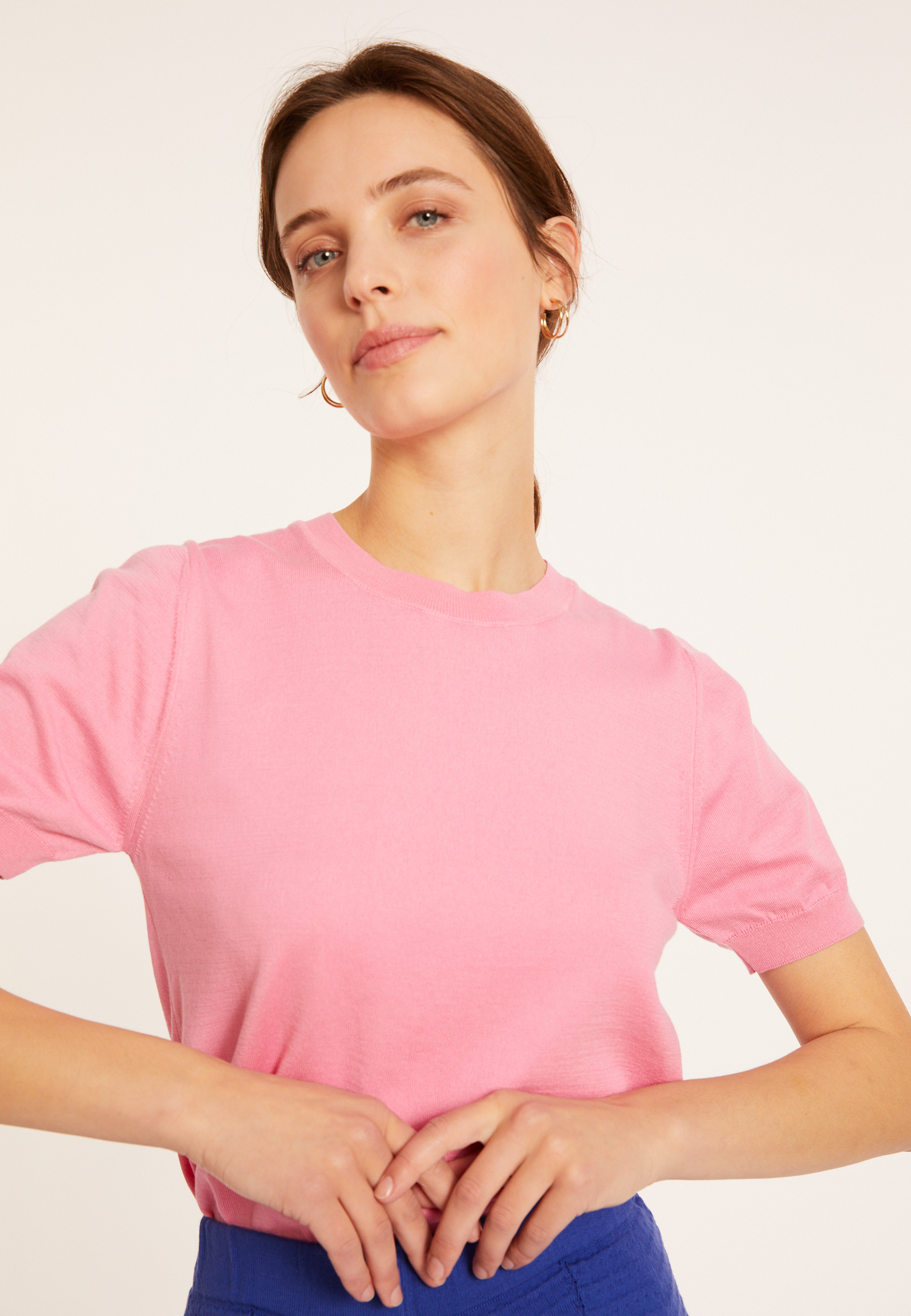 Round neck cotton T-shirt - Moon