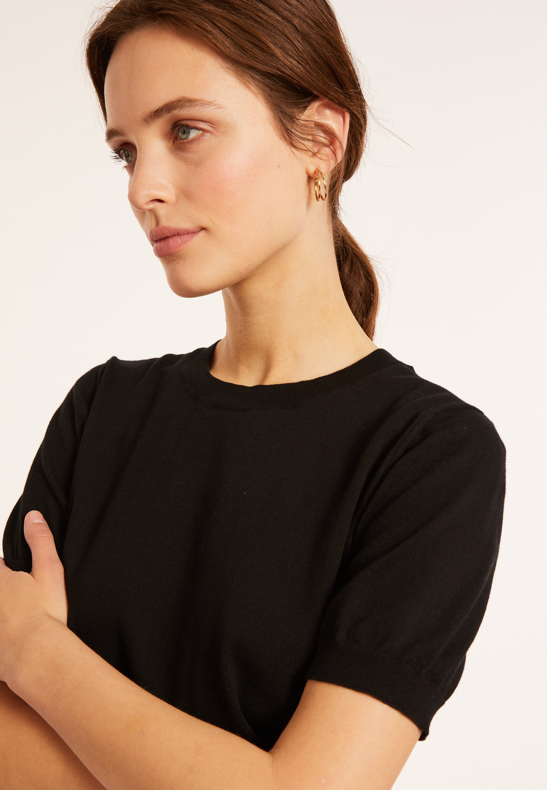 Round neck cotton T-shirt - Moon