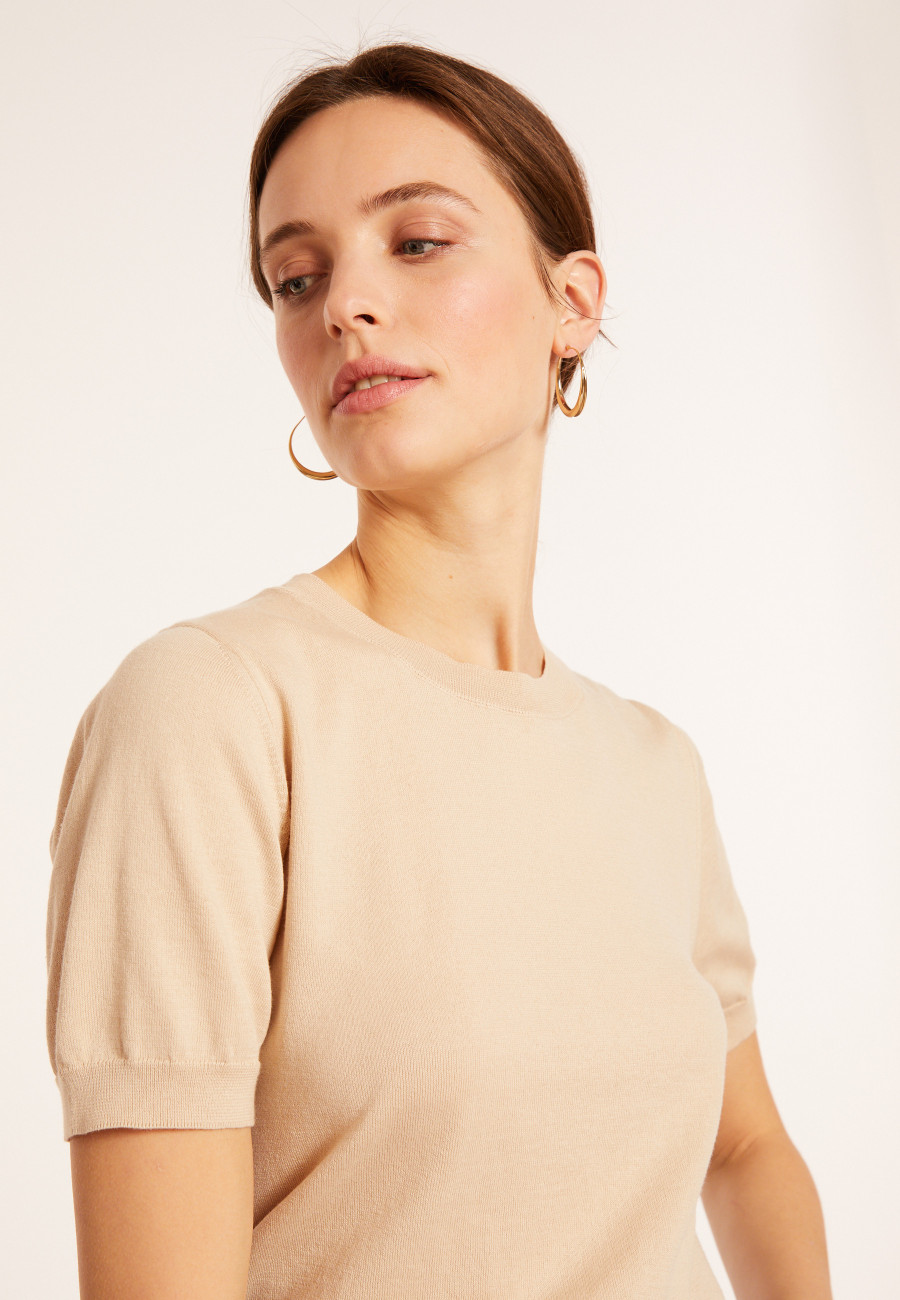 Round neck cotton T-shirt - Moon