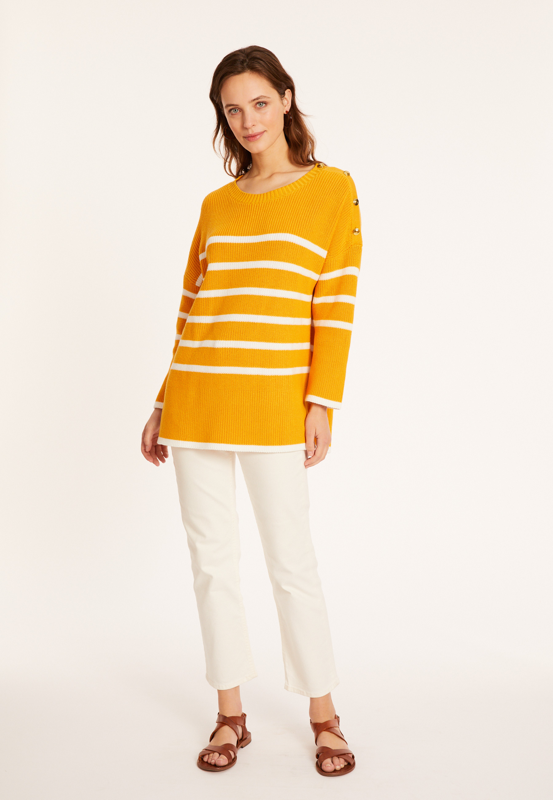 Striped organic cotton sweater - Mevo
