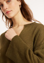 Tunique ample col V en lin - Marielle 8051 cactus - 83 Kaki