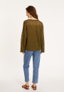 Pull ample en lin manches ajourées - Molene 8051 cactus - 83 Kaki