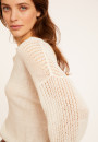 Pull ample en lin manches ajourées - Molene 8001 ecru - 82 Ecru