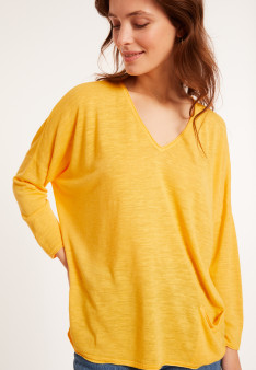 T-shirt ample en lin flammé - Balou 8060 ambre - 08 Jaune