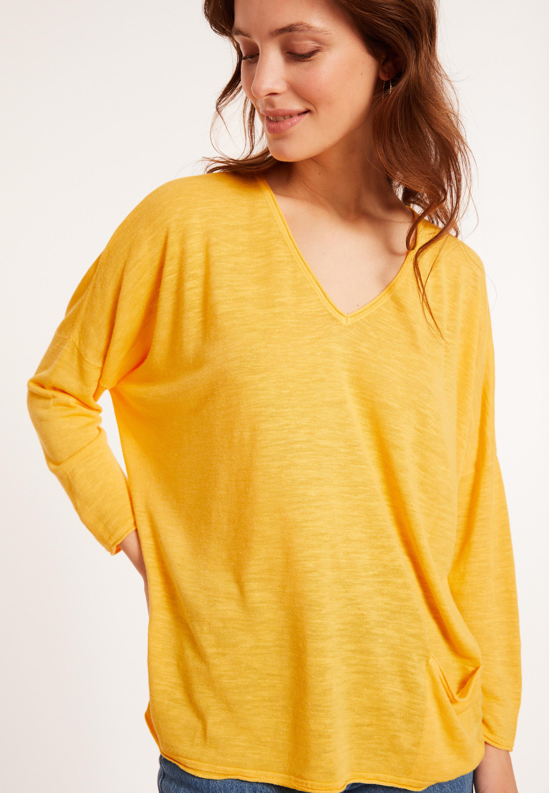 T-shirt ample en lin flammé - Balou 8060 ambre - 08 Jaune