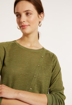 Flamed linen buttoned cardigan - Mado