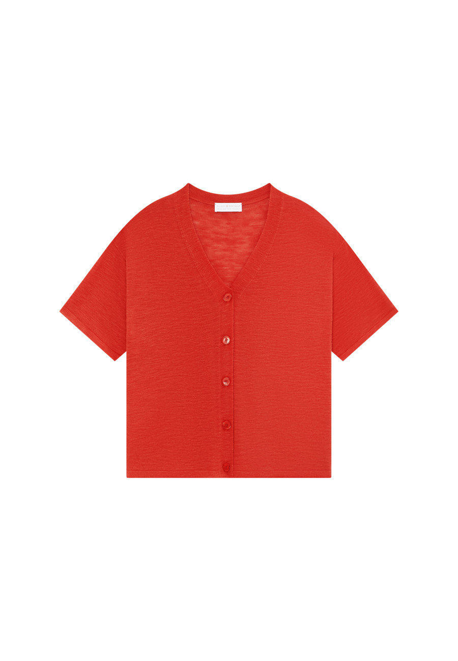 Flamed linen button-down t-shirt - Maddie
