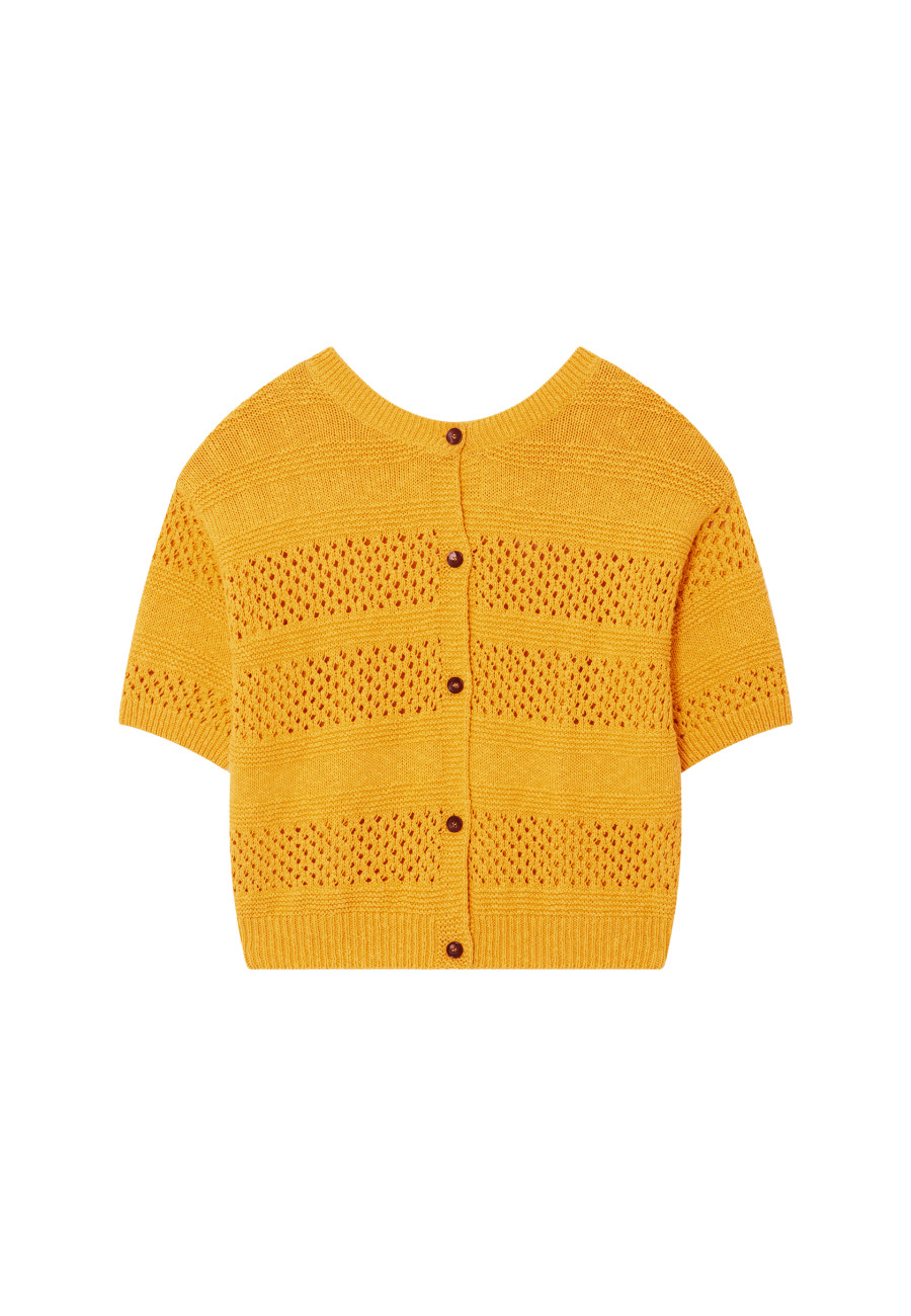 Colete ajouré em algodão e linho - Maylisse