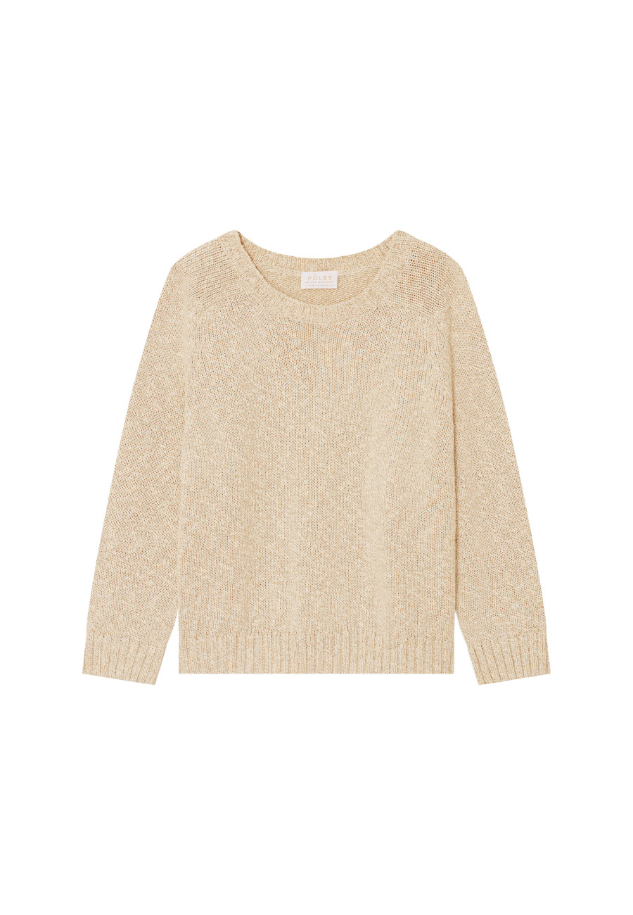 Round neck cotton and linen sweater - Mick