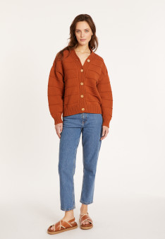 Loose cotton ribbed cardigan - Mardy